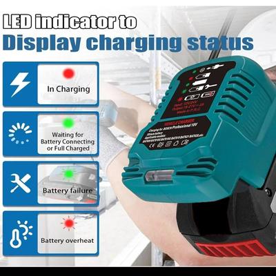 Autobatterijlader Voor Bosch 18V Li-ion Batterijlader Compacte Laders met LED Indicator Sigarettenaansteker Stekker Voertuig