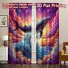 2D FLAT PRINTING 2pcs Curtains (Without Rod) Majestic Whale In Clouds Modern Light Filtering Curtains Versatile Polyester Fabric