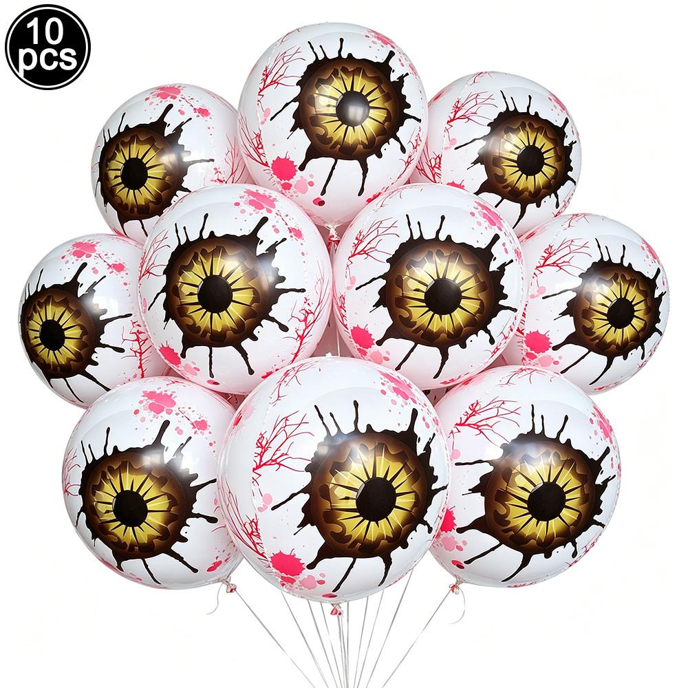 10pz Palloncino Spaventoso Occhio di Sangue Gonfiabile in Foglio di Alluminio 5 Colori Palloncino Occhio Decorazioni per Feste di Halloween Regali