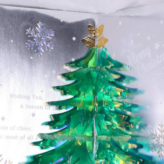 1/2/3Pcs 3D Christmas Greeting Card with Paper Envelope Foldable Pop-up 3D Tree Merry Xmas Wishes Message Card Festive Decoration Holiday Party Gift