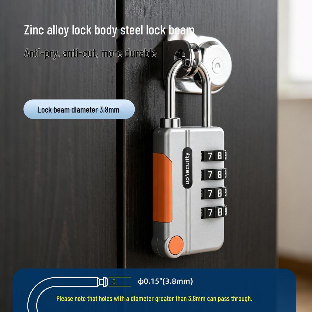 4-Digit Combination Padlock for Gym Cabinets and Bags