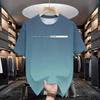 Short Sleeve Letters Stripe Print T-Shirt Casual Weekend Wear Crew Neck Men and Teens Vacation Resorts Spring/Summer/Fall