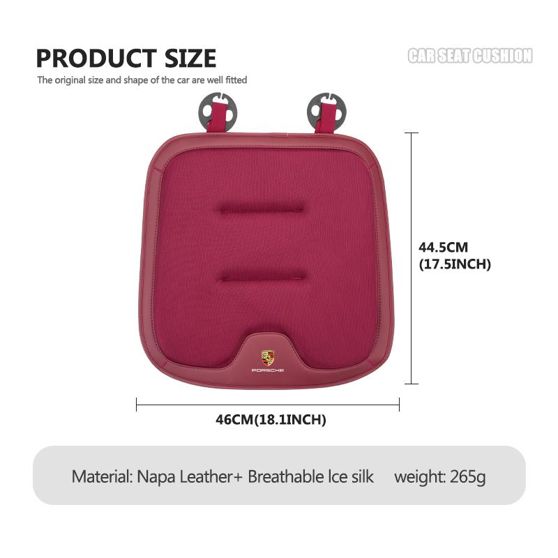 For Porsche Car Seat Cushion Front Rear Luxury Ice Silk Booster Pad Cayenne Boxster Macan 968 Panamera 911 Carrera-GT 918