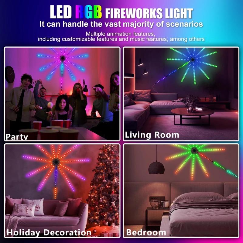 RGB Firework Strip Lights LED Bluetooth APP Control Neon Strip USB 5V Changing Smart Lamp Sync Music Bedroom Decor Dream Light