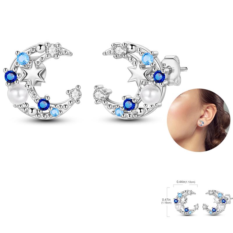 Ladies Sweet 925 Silver Ocean Star Flower Butterfly Design Trendy Earrings Birthday Commemoration Day Fine Sweetheart Jewelry