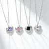 Crystal Heart Pendant Necklace - Multiple Colors, Silver Clavicle Chain, Fashion Jewelry