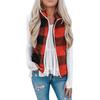Ladies Pocket Zipper Plush Check Tie- Leopard Print Vest Vest Jacket