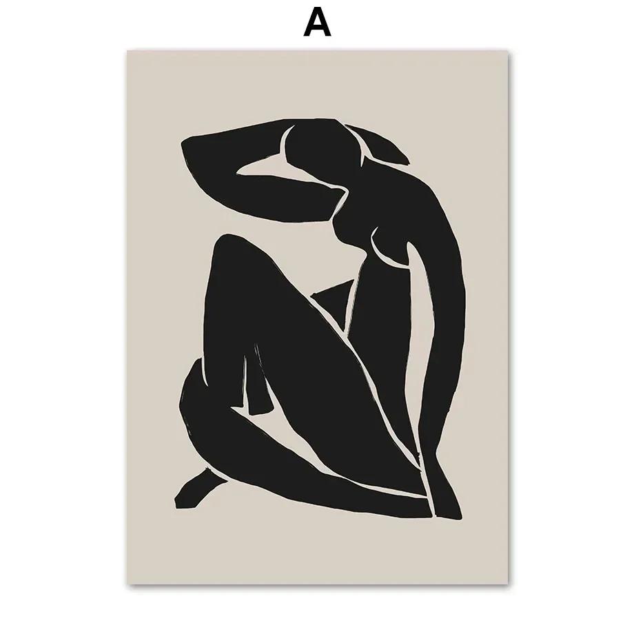 

Abstract Matisse Body Black Rainbow Lines Quotes Wall Art Posters and Prints, Canvas Paintings, Wall Pictures for Living Room De 21x30cm No Framed