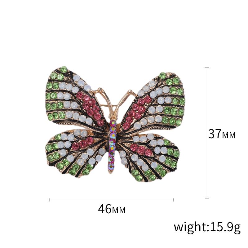 Rhinestone Butterfly Brooches for Women Unisex Enamel Insect Pins Banquet Party Backpack Gifts Jewelry Accessories