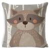 Tribe Woodland Animal Cushion Cover  Bear Fox Print Linen  Pillow Case Decorative For Chair Sofa Home Decor Throw Pillowcase