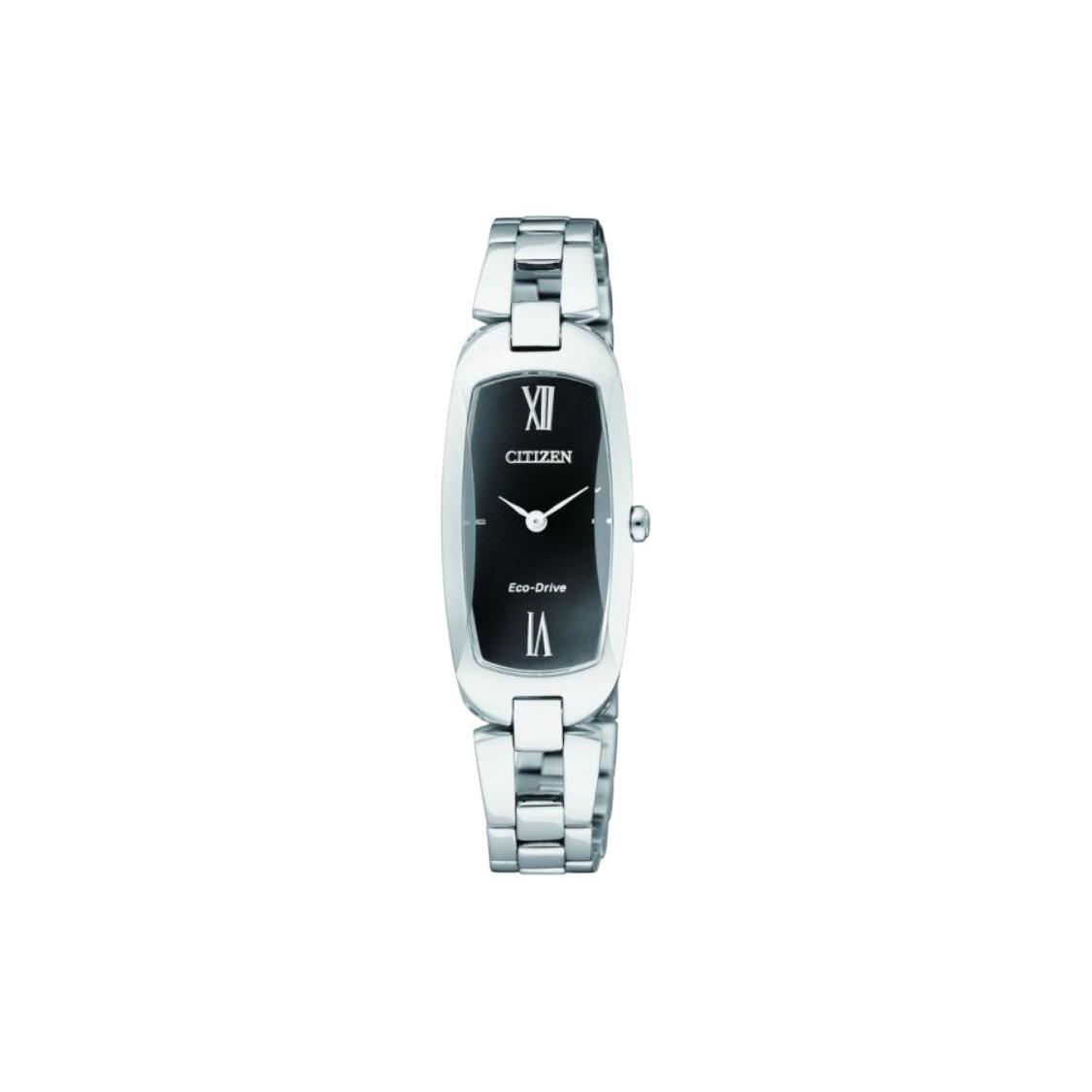 

CITIZEN Roman Numeral Light Powered Quartz Movement Stainless Steel Strap Watch 15*8mm Women s Watch EX1100-51E Silver Strap