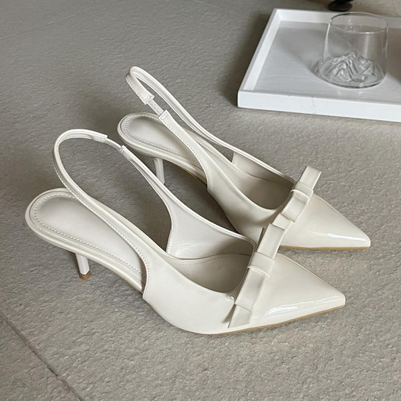 

Women s sandals high sense sweet bow empty high heel beautiful pointed sandals 35
