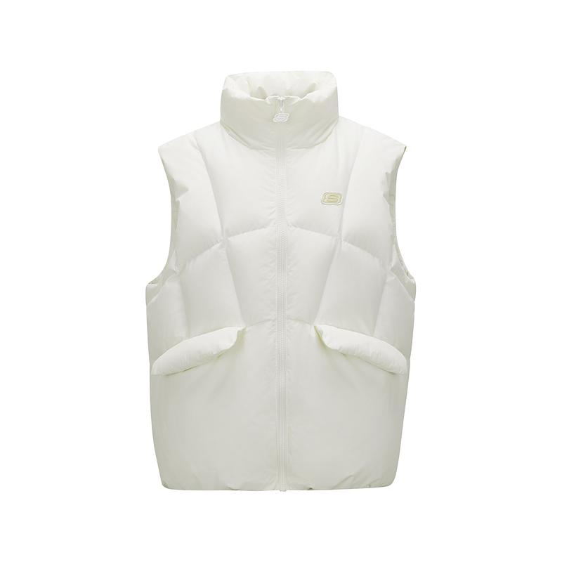 Skechers Simple Versatile Woven Sleeveless Vest Women vests Cotton-Candy-White L424W115-0074 M