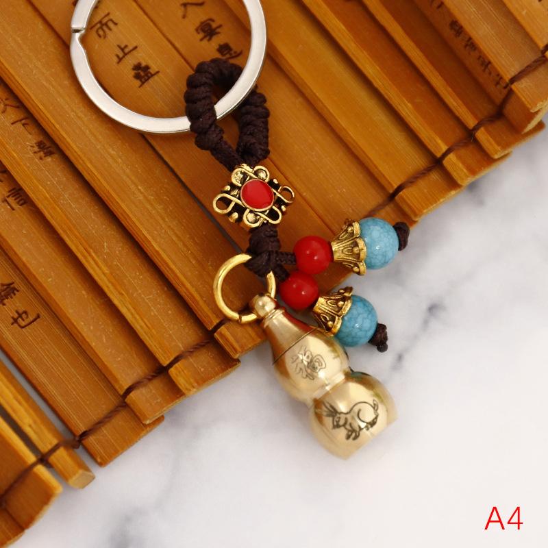 Twelve Zodiac Copper Gourd Pendant Open Hollow Pure Brass Ornaments Decoration Crafts Office Auspicious Ornaments