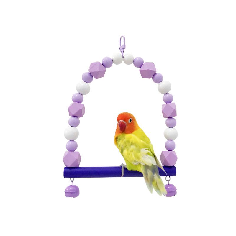 Macaron Rainbow Bird Climbing Pole & Stand Toy for Parrots and Budgies