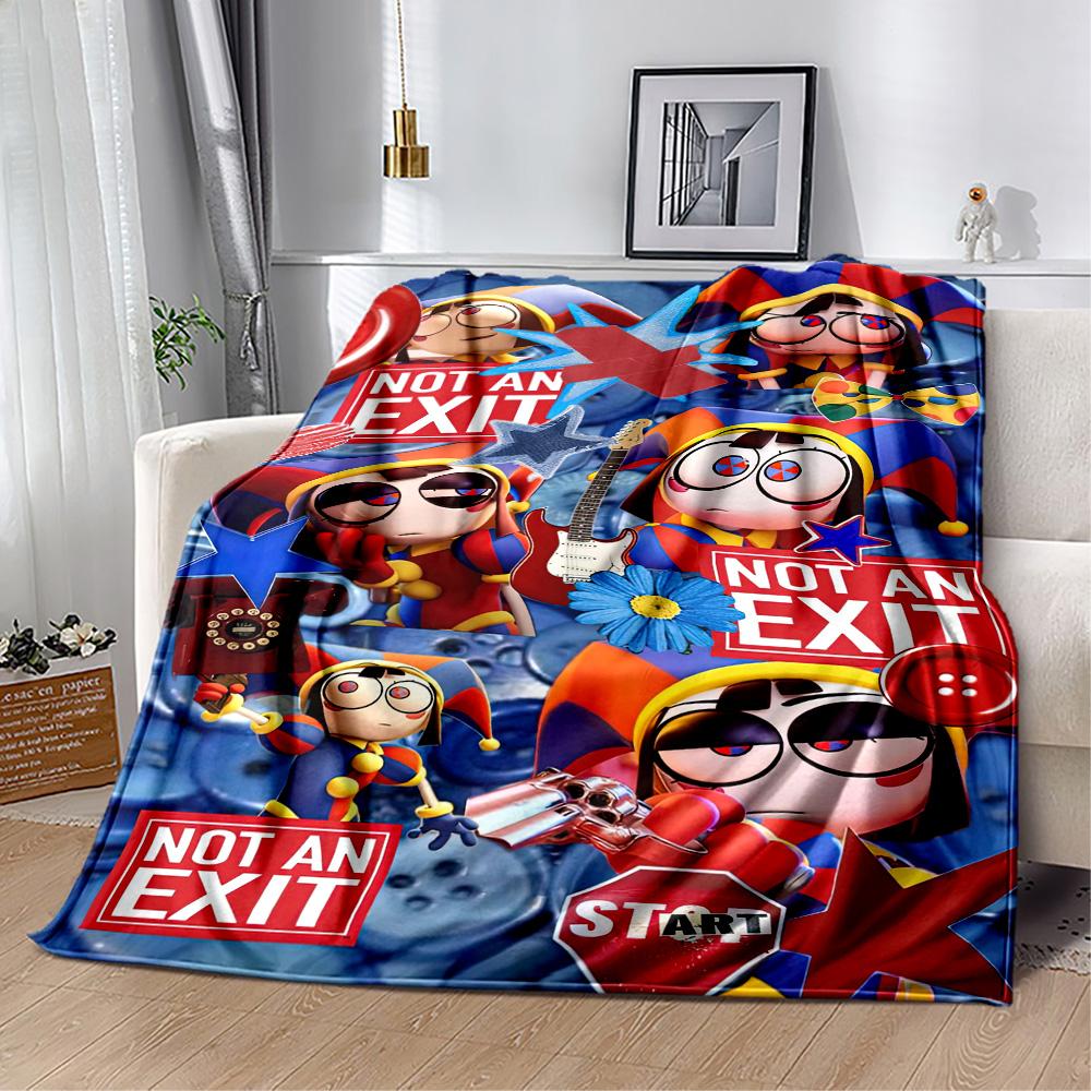 Digital Circus Style Blankets Are Suitable for Living Rooms,making Them an Ideal Choice for Outdoor Travel and Gifts.
