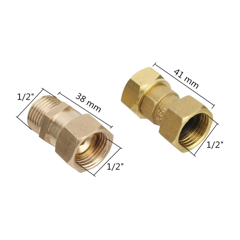 G1 / 2 direct head 1/2 inch male/female hexagonal brass faucet connector plumbing pipe joint connector fittings