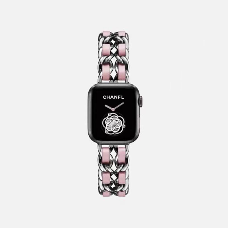 Metall-Lederarmband für Apple Watch 49 mm 45 mm 41 mm 44 mm 40 mm 42 mm 36 mm Damen-Uhrenarmband für iWatch Serie 10 9 8 7 6 5 4 SE