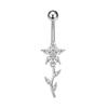 Stainless Steel Belly Navel Stud Elegant Navel Button Trendy Butterfly Chain Navel Ring  Beach