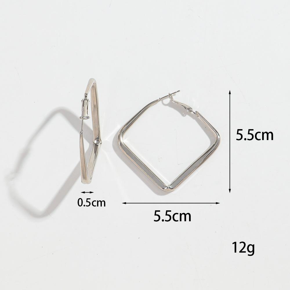2pair Gold Sliver Color Square Hoop Earrings for Women Punk Geometric Huggies Earing Bijoux Hip Hop Party Jewelry Set Trend Gift