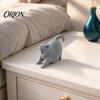 Fine Craftsmanship Cat Ornament 3D Printed Yawning Statue, Cute Sleeping Figurine for Matte Gray Sculpture Shelf Bedroom, Modern Minimalist Home Decor