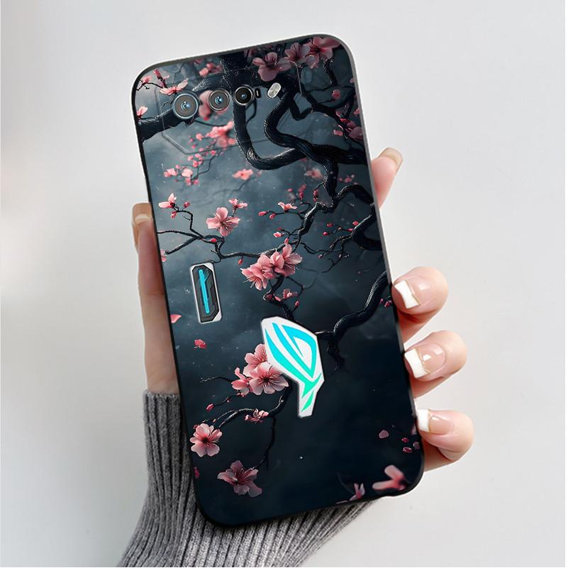 

Case For Asus ROG 7 Cover Fashion Butterfly Flowers Pattern Bumper Soft Black Jelly Silicone Phone Case For Asus ROG7 5G Casing Asus ROG Phone 7
