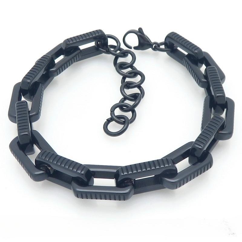 2025 Trendy Motorcycle Handpiece Fashion Gear Pattern Square Chain Men's Adjustable Bracelet