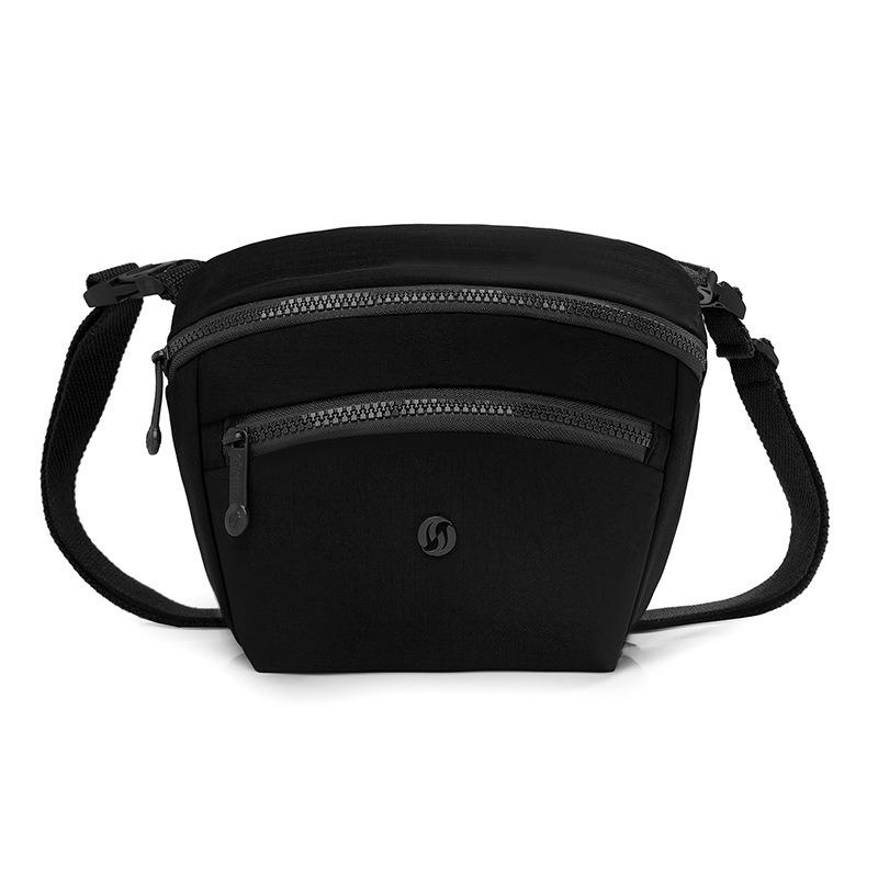 Flerlagers messengerväska i canvas för kvinnor, lättviktig nylon, vattentät fritidsväska, mångsidig textur, pendlaraxelväska för kvinnor