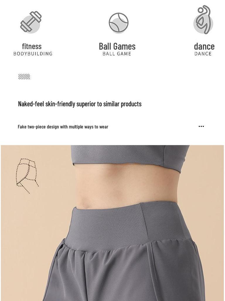 Damen 2025 High-Waist Sportshorts mit Taschen - Hüfthebend, Anti-Exposition, Lockere Passform zum Laufen & Yoga