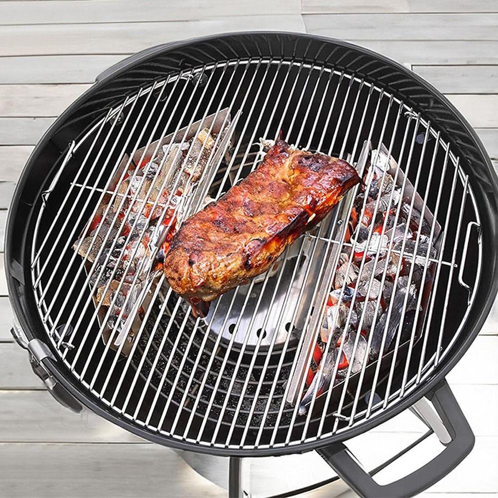 1/2PCS Outdoor Grill Accessory Charcoal Grill Basket Sawdust Smoke Basket  Outdoor Barbecue