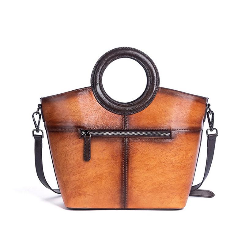 Flower Bird Embossing Genuine Leather Shoulder Bags for Women Ladies Vintage Design Handbags Fashion Crossbody Bag
