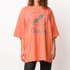 We11Done Reflective Letter Logo Printed Cotton Short Sleeve T-Shirt Unisex Tops Orange WD-TP5-19-930-OR