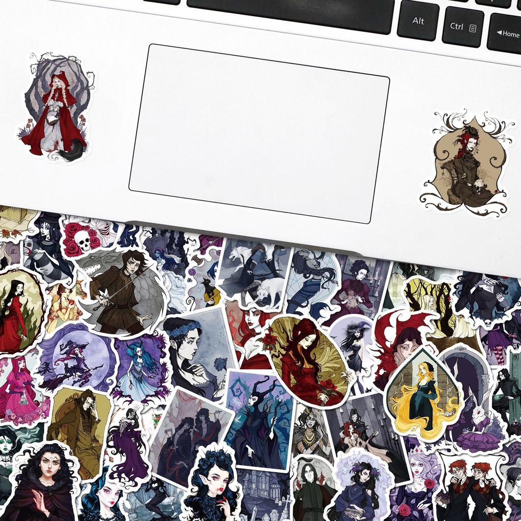 50 Black Fairy Tale Series Dark Wind Stickers Suitcase Black Creative Personalized Body Stickers