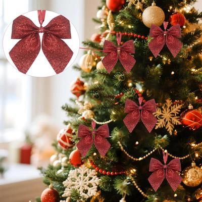 Vánoční stromek závěsná ozdoba 10ks mašle ozdoby pro Vánoce domov pokoj Navidad Novoroční párty dekorace dekor