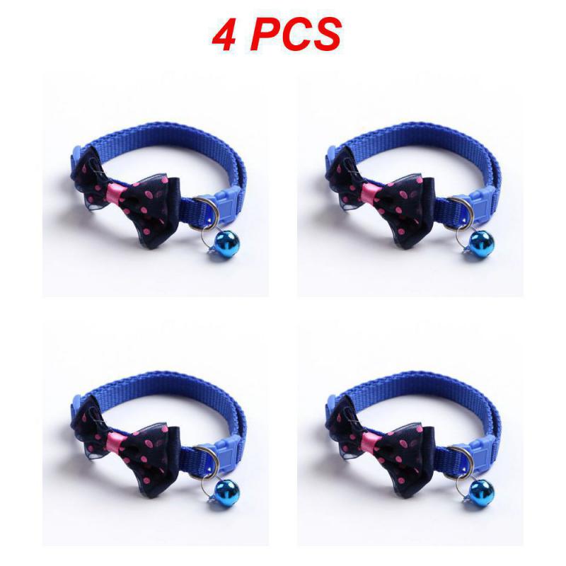 1/2/4PCS Dorakitten Bow Decor Pet Collar Adjustable Dot Design Cute Bell Dog Collar Bow Kitten Collar Pet Supplies Clothing
