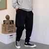 Spring and Summer Men's New Light Luxury High-end Versatile Straight-leg Casual Pants Trendy Brand Solid Color Elastic Waist Small Sweatpants