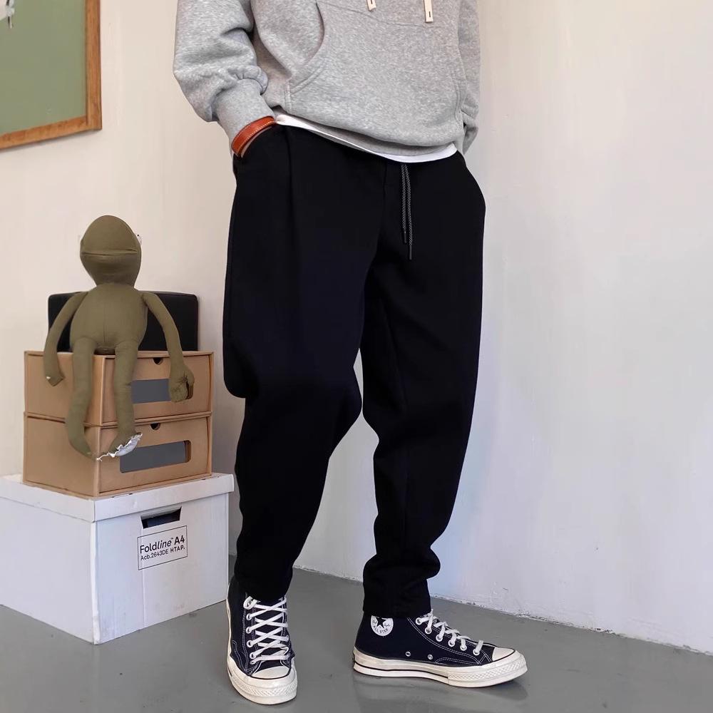 Spring and Summer Men's New Light Luxury High-end Versatile Straight-leg Casual Pants Trendy Brand Solid Color Elastic Waist Small Sweatpants