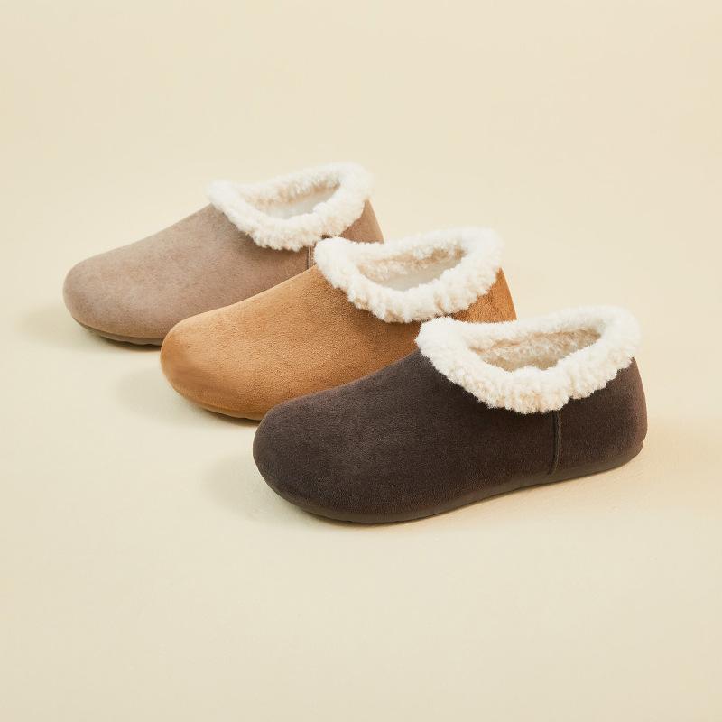 Winter Warm Moccasins for Women Faux Suede Loafers with Fuzzy Plush Lined Non Slip House Flats Shoes Women's Indoor Outdoor Faux Fur Walking Shoes