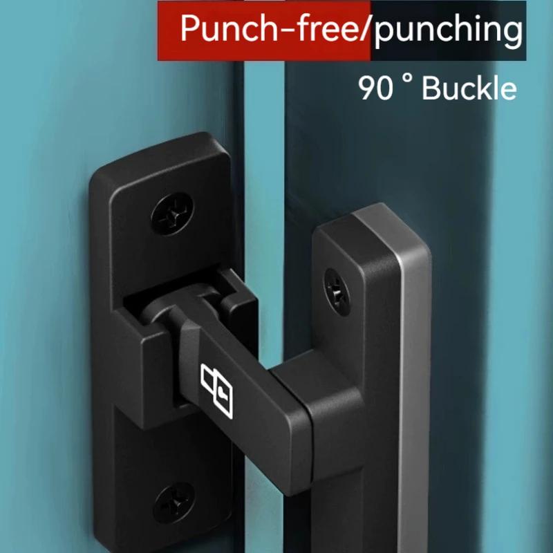 Door Lock 90/180 Degree Barn Door Latch Bolt Stainless Steel Hook Latch Window Cabinet Locks Right Angle Slid