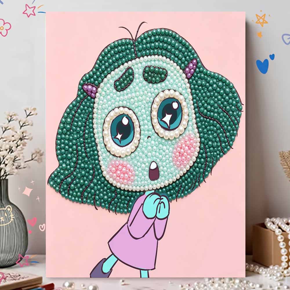 Disney Pearl Painting Pearl Aesthetic Momo for Beginners and Adults, DIY Pearl Diamond Art Painting Kit for Home Wall Decor Gifts