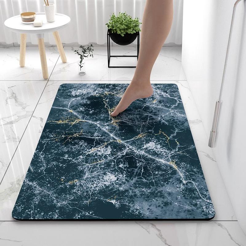 Toilet Door Diatom Mud Bathroom Floor Mat, Anti Slip Bathroom Floor Mat, Water Absorbing Quick Drying Carpet At the