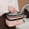 Portable Beauty Storage Case Elegant Make Up Organizers with Double Layer Convenience for Students and Travellers