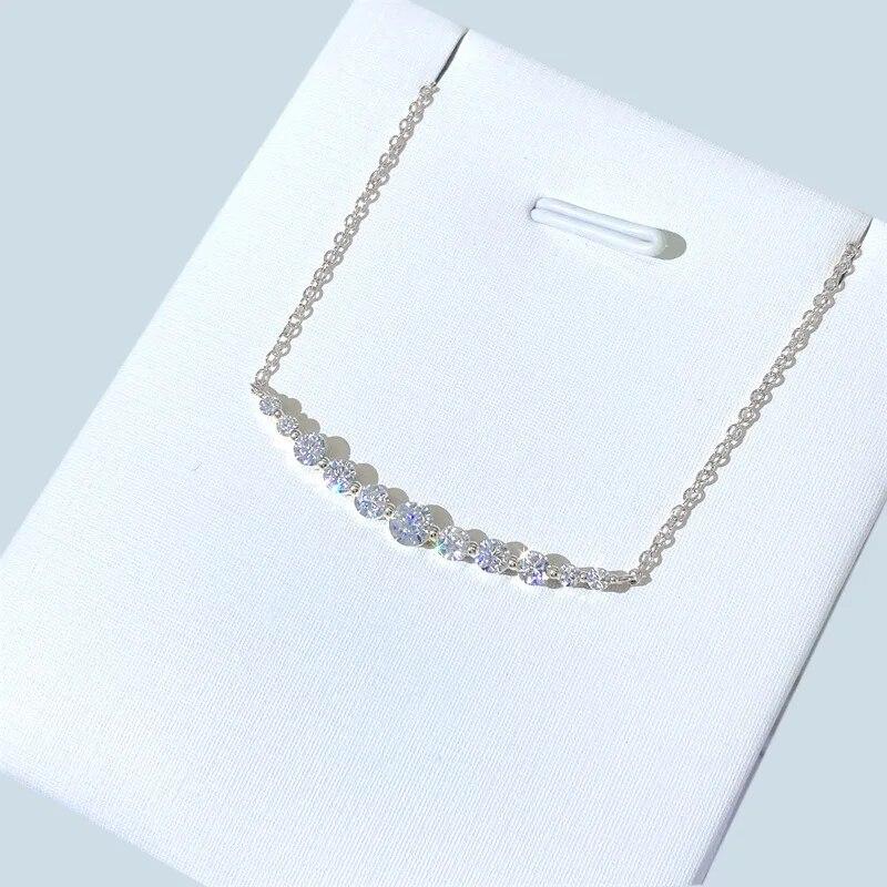 D color 1.1cttw 100% Full Moissanite Necklace Pendant For Women S925 Silver Lab Diamond Neck Chain Sparkling Wedding Fine Jewelry