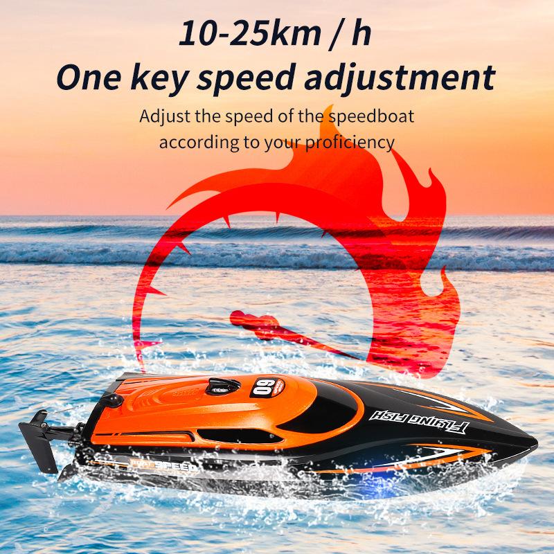 HJ812 RC-båt 2.4G høyhastighets fjernkontroll speedbåt vannleker barn elektrisk RC-båt med lysmodell