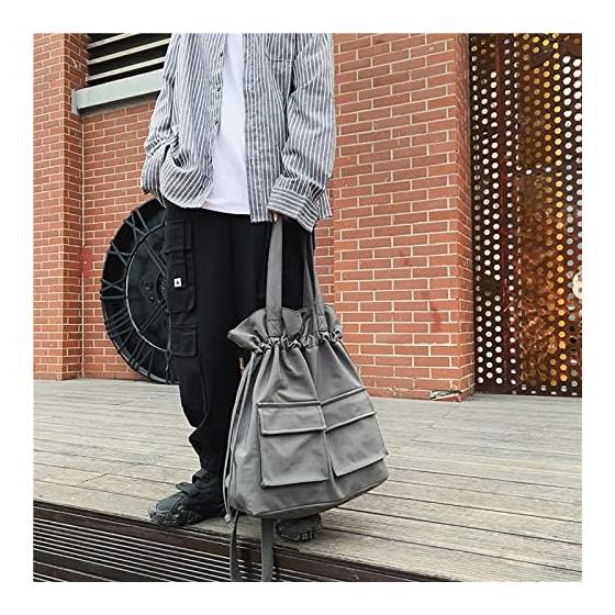 [SURCHAR] Drawstring Tote Bag, Nylon Backpack, Women's Handbag, Rucksack, Shoulder, 2WAY, Light, Large Capacity, Casual, Plain, Stylish, Cute, Girls,