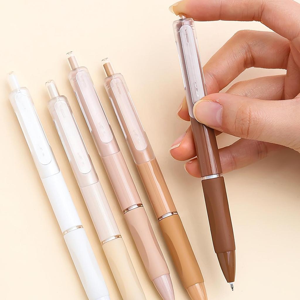 5pcs Coffee Time Gel Pens Set Milk Foam 0.5mm Ballpoint Black Color Gel Ink for Writing Office School