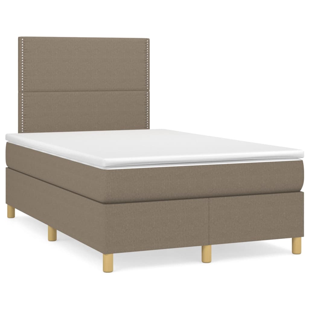 Vidaxl Letto Continentale Con Materasso, Taupe, Tessuto, 120X200 Cm