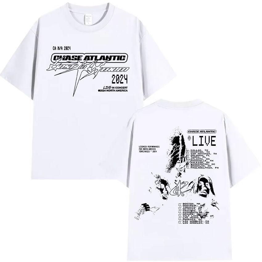 Rocková kapela Chase Atlantic Lost in Europe and UK Tour 2024 Pánská hip hopová vintage nadměrná bavlněná trička Gotický streetwear