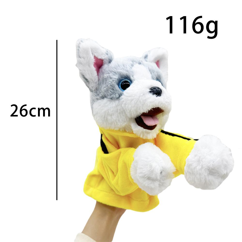 

Новая трендовая игрушка Боксерская серия животных Хаски Милая плюшевая кукла-марионетка на руку 26cm