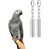 Wontee Stainless Steel Bell Toy Bird Cage Hanging Bite Toy for Parrot Parakeet Budgie Cockatiel Conure n Greys (2 PCS-S)